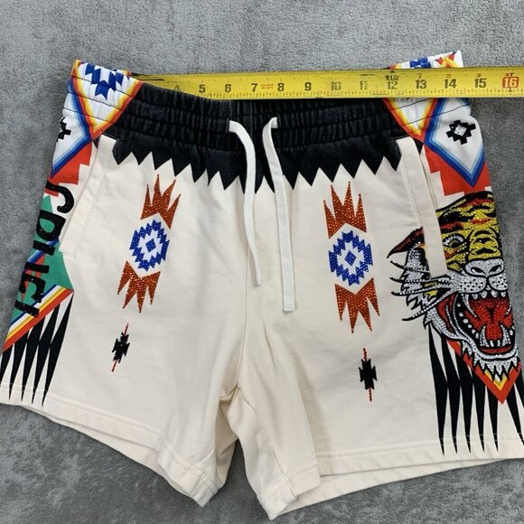 Cruel Play Ed Hardy Sweat Shorts Womens Medium Lion Rhinestones Aztec Tribal 5” - Picture 3 of 12
